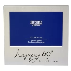 Satin Silver Occasion Frame 80th Birthday 5x3