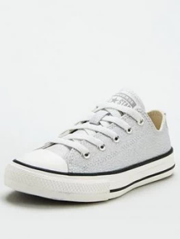 Converse Childrens Chuck Taylor All Star Crochet Ox Sparkle Trainers, Silver, Size 11