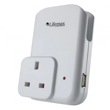Lifemax Dual USB-A UK Mains Wall Charger - White