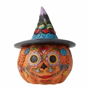 Day of the Dead Jack-o-Lantern with Witch Hat
