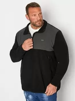 BadRhino 1/4 Zip Panel Fleece - Black, Size 2XL, Men