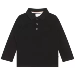Boss long Sleeve Tonal Polo Shirt Infants - Black