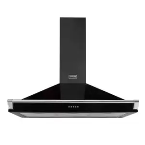 Stoves 444410243 90cm Richmond Chimney Hood in Black with Chrome Rail