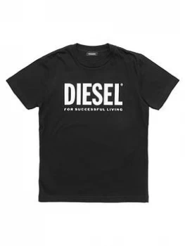 Diesel Boys Logo T-Shirt - Black, Size 12 Years