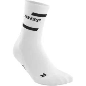 Cep The Run Mens Mid Cut Compression Running Socks - White