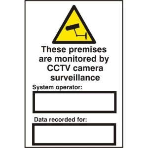 ASEC These Premises Are Monitored By CCTV Surveillance 200mm x 300mm PVC Self Adhesive Sign