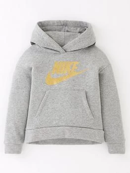 Boys, Nike Futura Fleece Hoodie - Grey, Size 5-6 Years