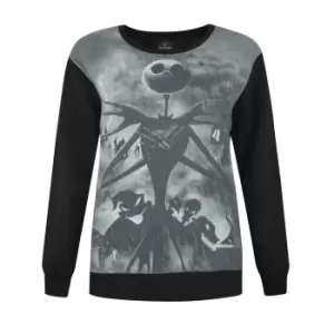 Nightmare Before Christmas Womens/Ladies Sublimation Sweater (M) (Black)