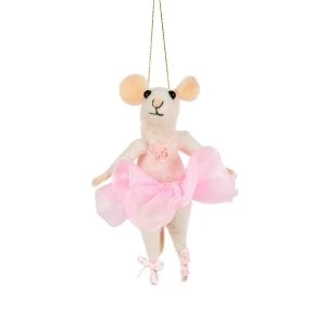 Sass & Belle Ballerina Mouse Felt Hanging Decoration
