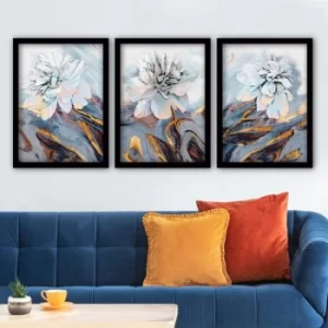 3SC69 Multicolor Decorative Framed Painting (3 Pieces)