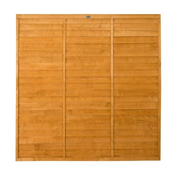 Forest 6ft x 6ft (1.83m x 1.83m) Dip Treated Straight Edge Lap Panel - Natural Timber