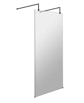 Hudson Reed 1000mm Wetroom Screen With Arms And Feet - Matt Black