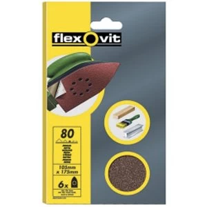 Flexovit Detail Sanding Sheets - 6 Pack (105 x 175mm) 120g (Fine)