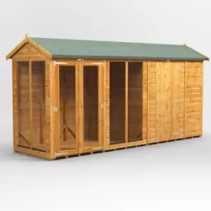 14x4 Power Apex Summerhouse Combi Building including 6ft Side Store