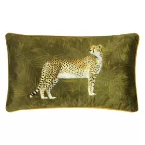 Paoletti Cheetah Forest Cushion Cover (One Size) (Moss)