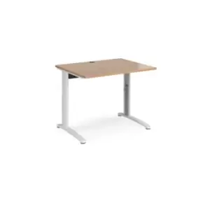 Office Desk Wheelchair Friendly Rectangular Desk 1000mm Beech Tops With White Frames TR10