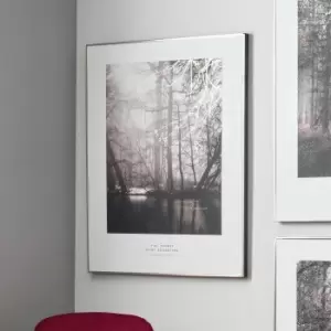 Mono Waterside Tree Canvas Print White/Black