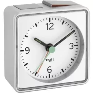 TFA Dostmann 60.1013.54 Quartz Alarm clock Silver Alarm times 1 Fluorescent Hands