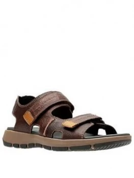 Clarks Brixby Shore Sandals - Dark Brown, Size 11, Men