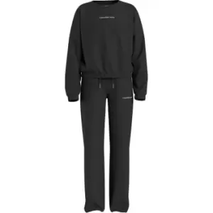 Calvin Klein Jeans Ckj Logo Boxy Cn Sweatpants Set - Black