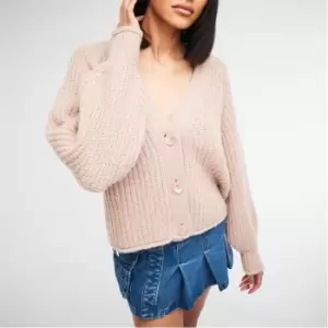 Missguided Boxy Button Front Cardigan - Brown