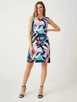 Wallis Abstract Jersey Shift Dress - Pink, Size 18, Women