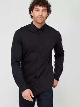 BOSS Biado_r Long Sleeve Regular Fit Shirt - Black, Size 2XL, Men