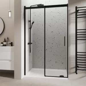 Black 1000mm Frameless Sliding Shower Door - Aqulia