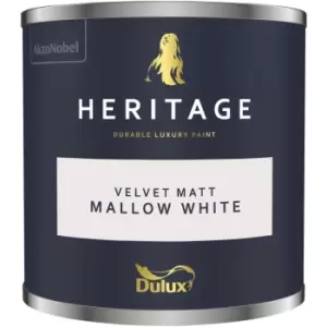 Dulux Heritage Velvet Matt Mallow White Matt Emulsion Paint 125ml