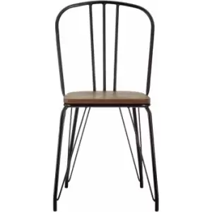 District Elm Wood and Metal High Back Chair - Premier Housewares