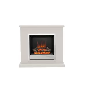 Be Modern Elsham Electric Fireplace Suite in Pearlescent Cream