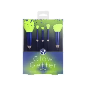 W7 Glow Getter Neon Makeup Brush Set 5 pcs