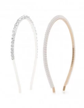 Lipsy Gold Colour Pearl Headbands Pack of 2