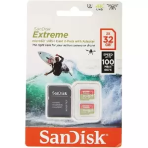 SanDisk Extreme 32GB microSDhC Memory Card for Action Cameras and Drones