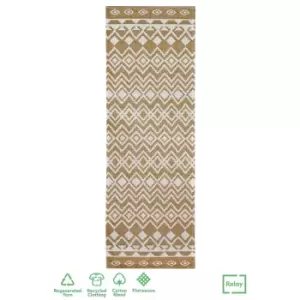 Recycled Cotton Tribal Rug - Ochre - 60x180cm