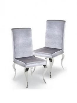 Vida Living Ohio Pair Of Fabric Dining Chairs - Silver