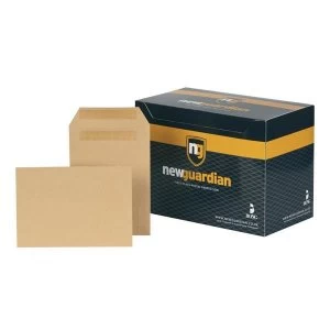 New Guardian C5 130gm2 Heavyweight Pocket Self Seal Envelopes Manilla Pack of 250