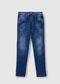 Replay Mens Hyperflex Re-Used X-Lite Jeans In Medium Blue