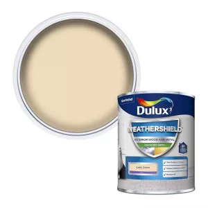 Dulux Weathershield Exterior Quick Dry Celtic Cream Satin Paint 750ml