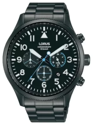 Lorus Chronograph Quartz Black-Plated Stainless Steel Watch