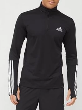 Adidas 1/4 Zip - Black, Size S, Men