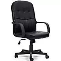 Nautilus Designs Ltd. High Back Bonded Leather Manager Chair with Integrated Lumbar Support - Black