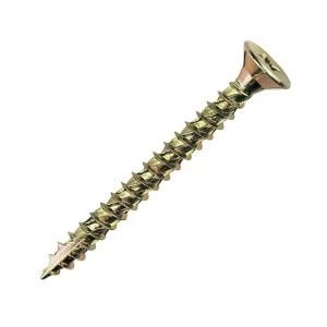 TurboGold Yellow zinc plated Carbon Steel Woodscrews Dia3.5mm L25mm Pack of 200