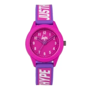 Hype Kids Pink Watch with White Just Hype Strap