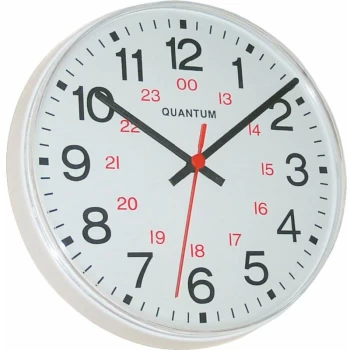950 8.5' Round White 24-Hour Quartz Clock - Quantum