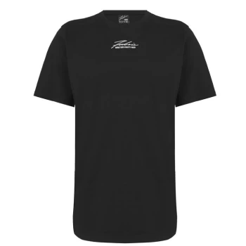 Fabric Embroidered Signature T-Shirt - Black