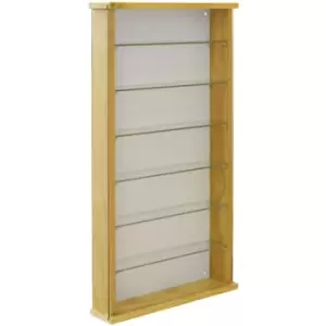 Watsons - exhibit - Solid Wood 6 Shelf Glass Wall Display Cabinet - Pine - Pine