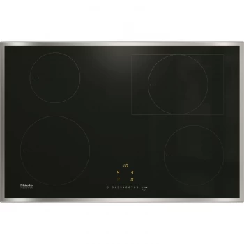 Miele 77cm Touch Control Four Zone Induction Hob with Extendible Zone & Stainless Steel Frame