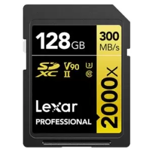 Lexar 128GB Professional 2000x 300MB/Sec UHS-II V90 SDXC Card