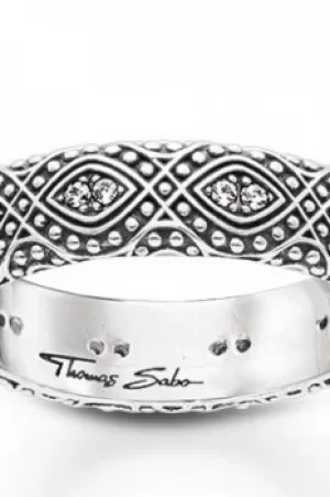 Ladies Thomas Sabo Sterling Silver Size I.5 Ethno Ornamentation Ring TR2092-643-14-48
